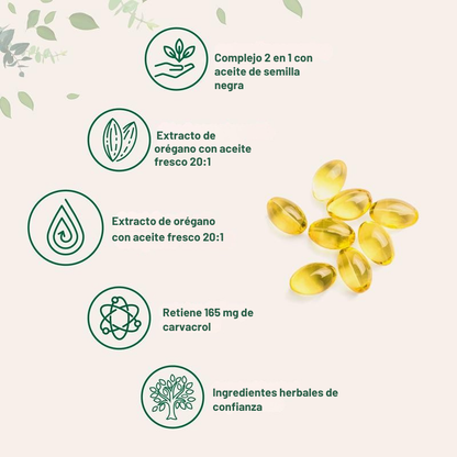 Aceite de Orégano con Semilla Negra | Refuerzo inmune natural.