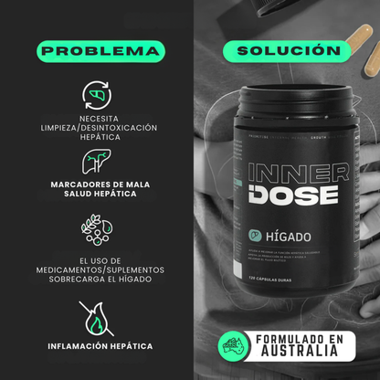 InnerDose Détox Hepático | Fórmula avanzada para desintoxicación hepática